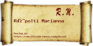 Rápolti Marianna névjegykártya